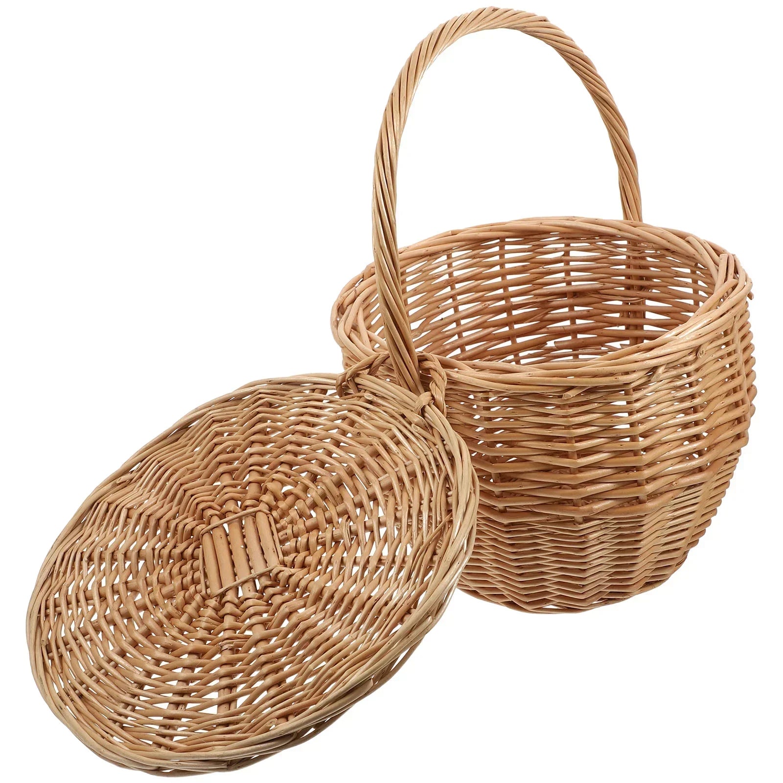 Wicker Woven Picnic Basket With Handle