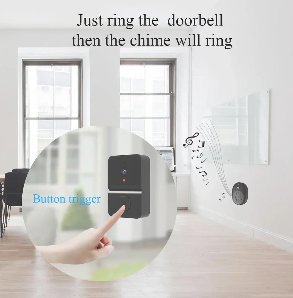 Wireless Doorbell Wifi Camera With Night Vision & Voice Intercom