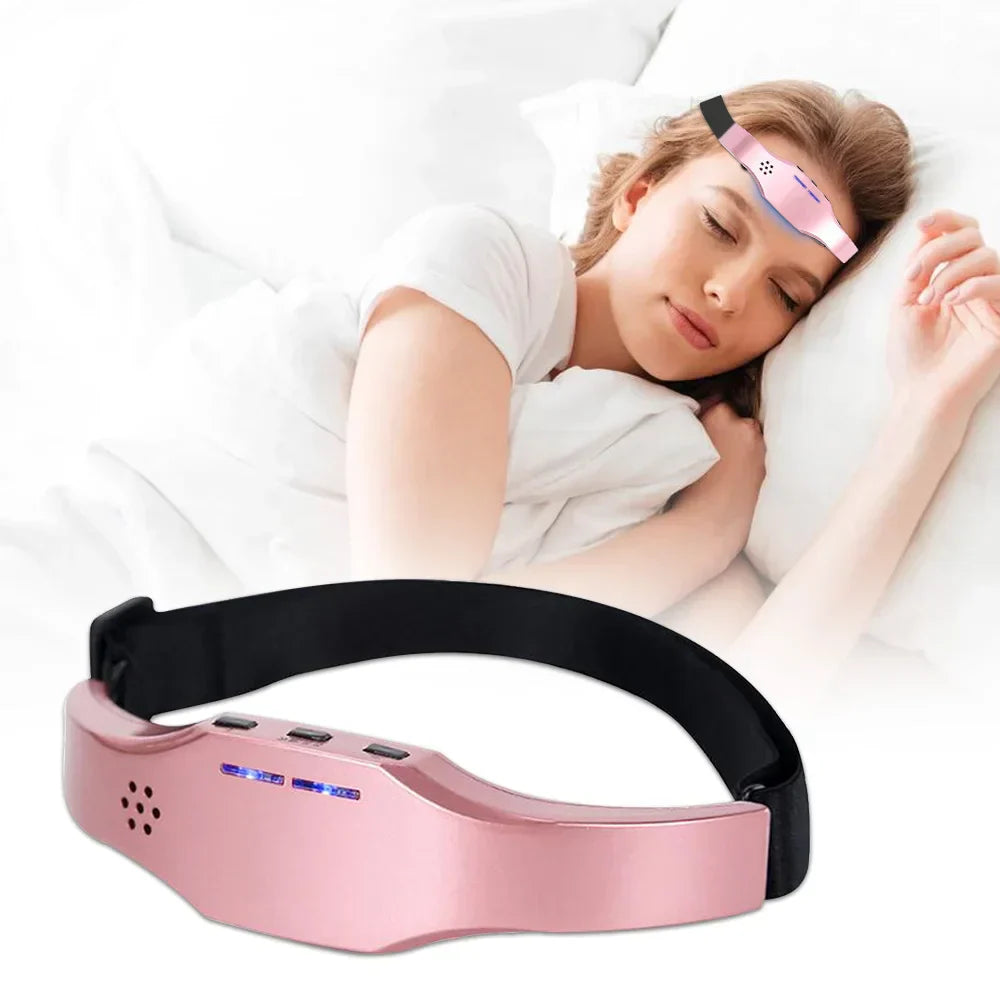 Wireless Sleep Aid Head Massager Tsns Therapy Pink