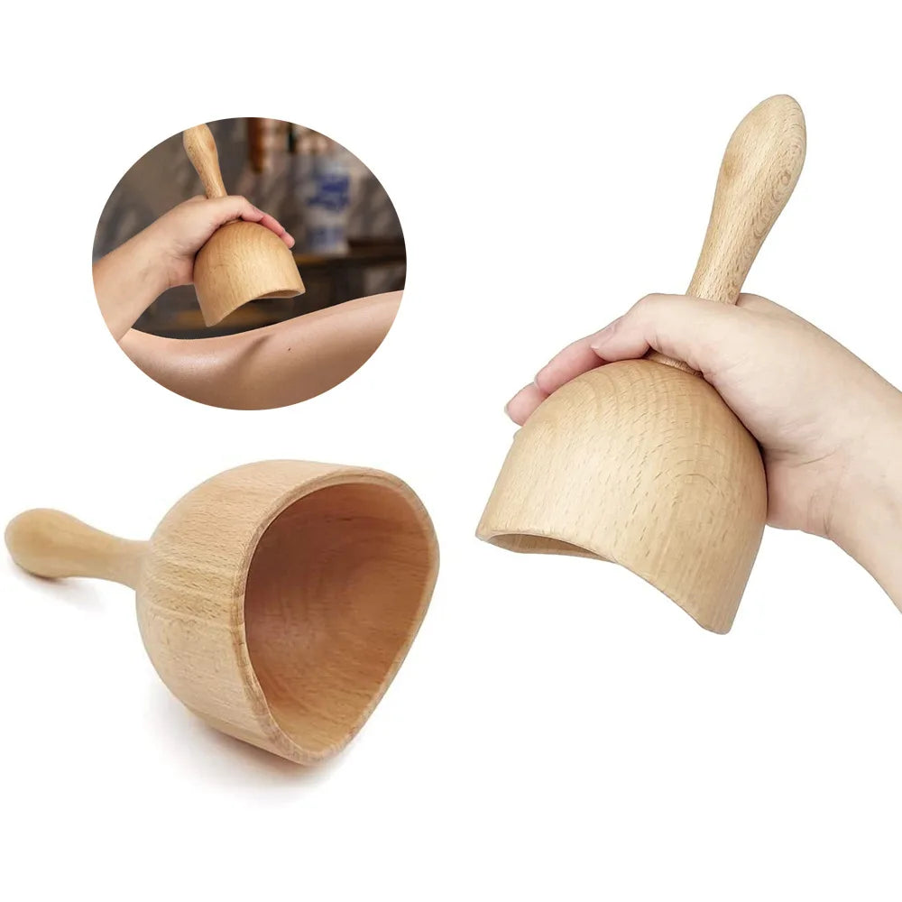 2PCS Wooden Cupping Therapy Massage Tools Natural