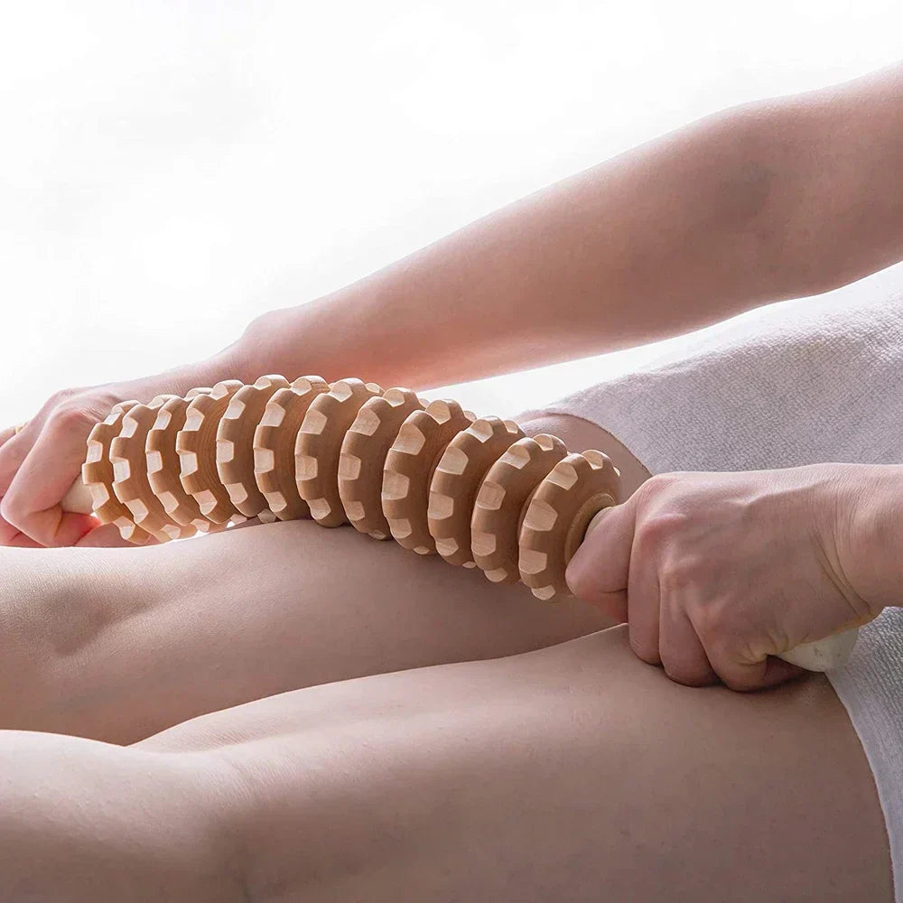 Wooden Therapy Massage Roller – 2-Piece Set