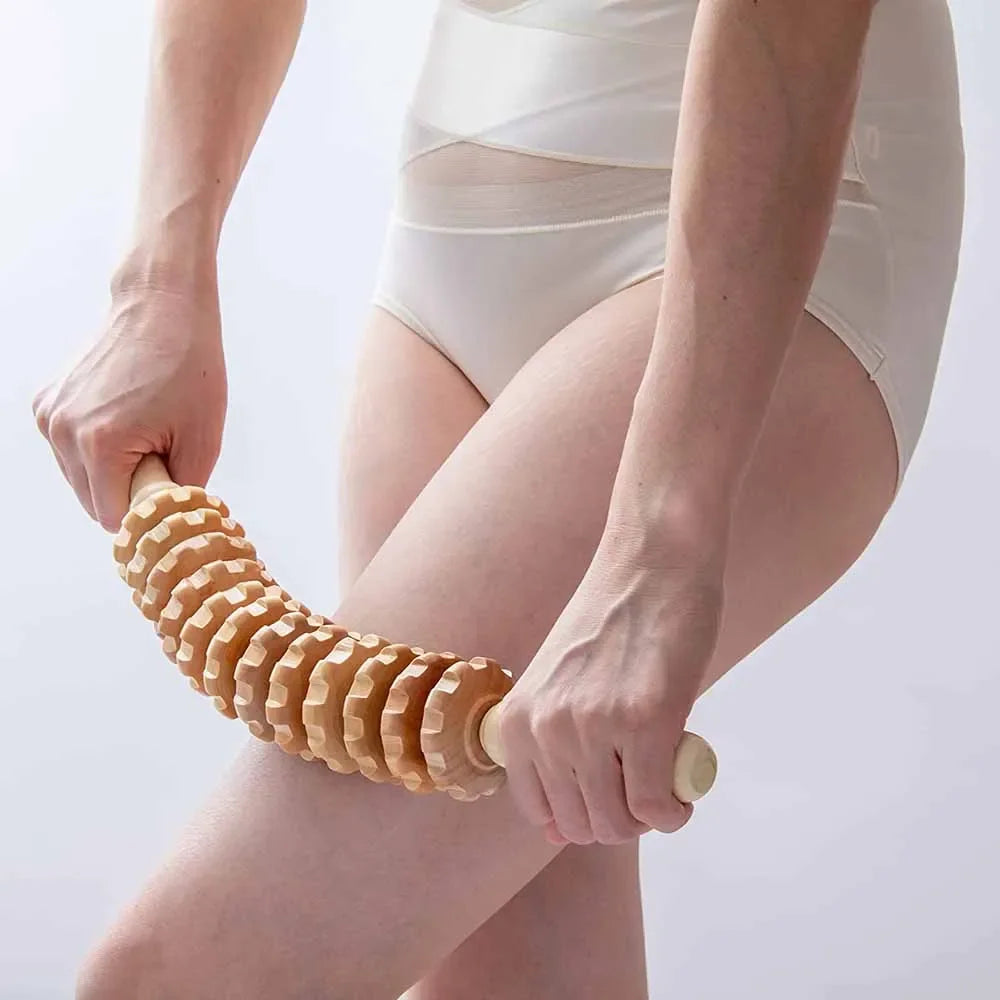 Wooden Therapy Massage Roller – 2-Piece Set