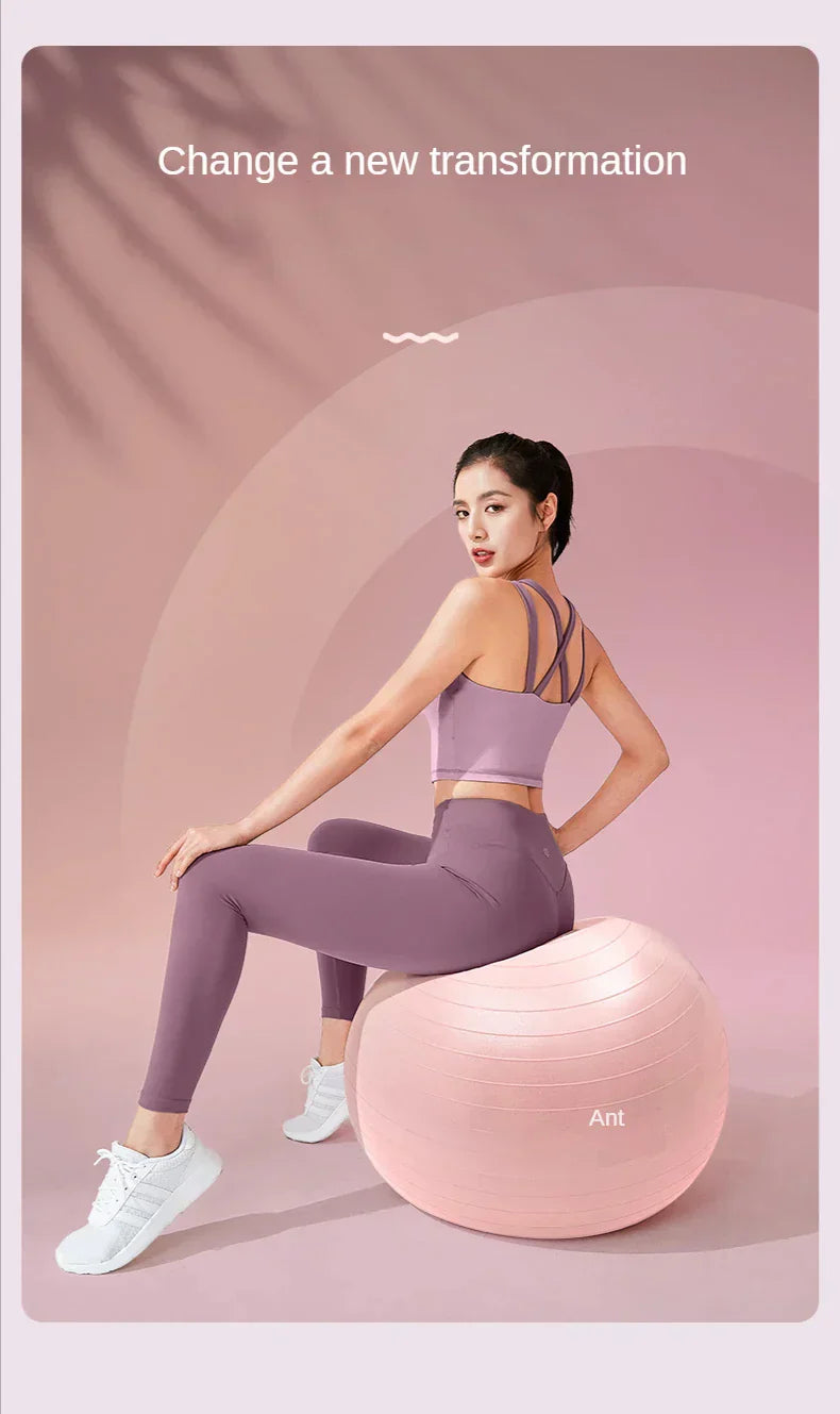 Yoga Ball Anti-Burst With Pump Stability & Balance