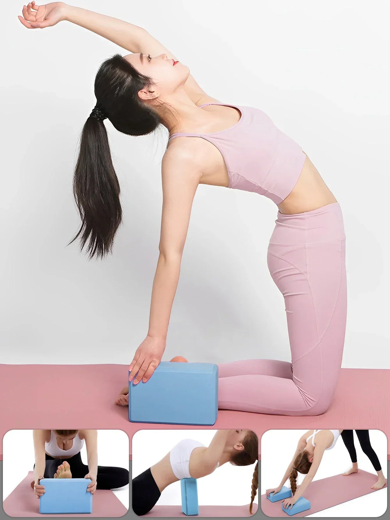 Yoga Blocks Foam Brick For Pilates And Fitness Training (Blue)