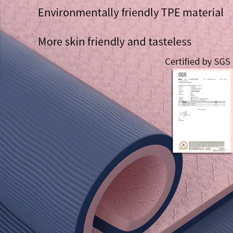Double-Sided Non-Slip Tpe Yoga Mat With Strap