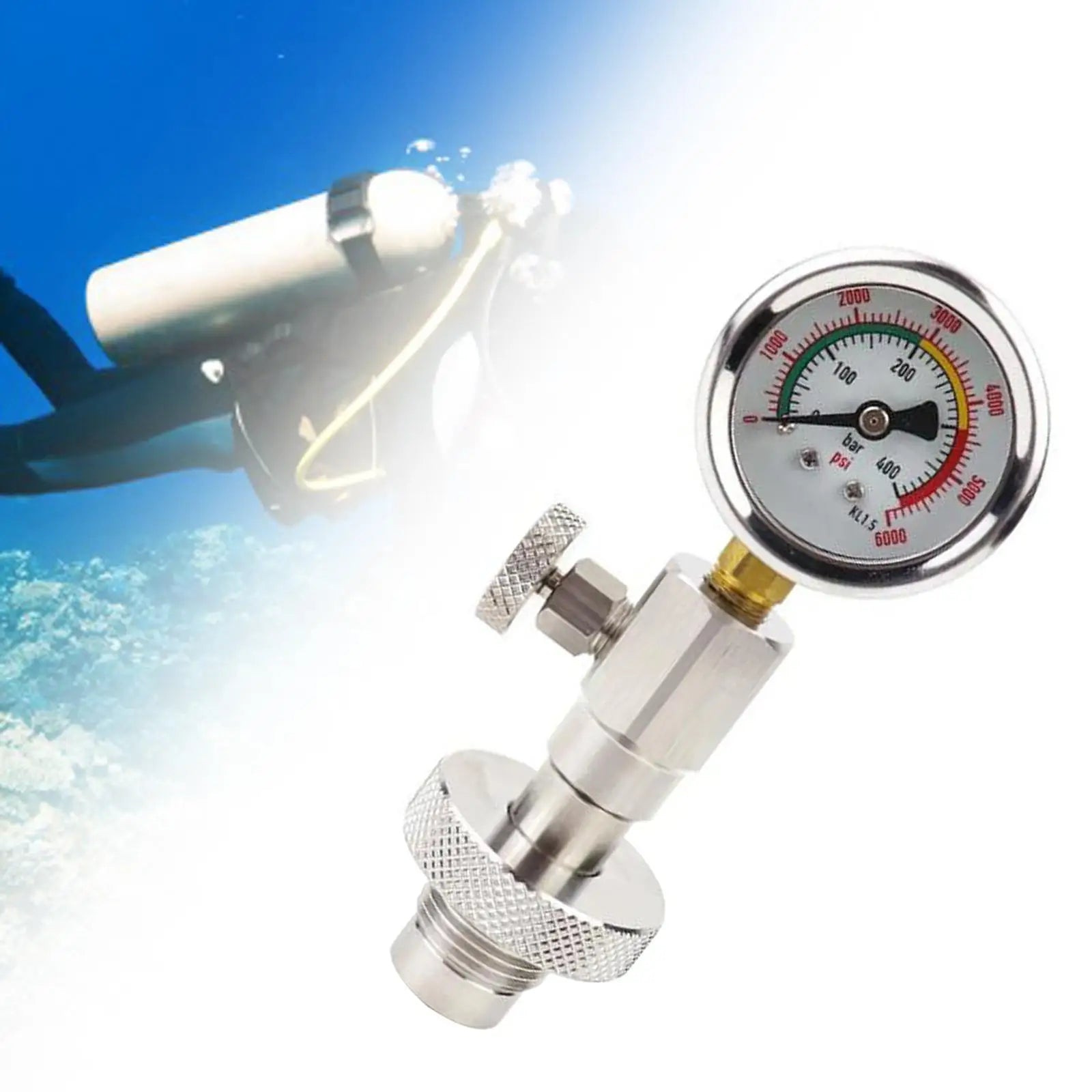 Yoke Tank Pressure Checker For Underwater Water Sports Diver