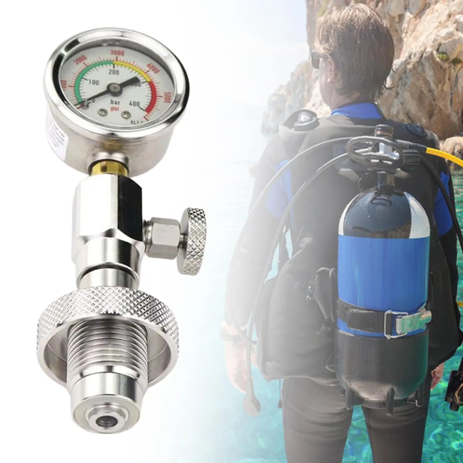 Yoke Tank Pressure Checker For Underwater Water Sports Diver