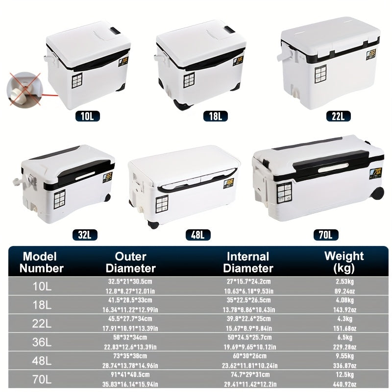 Slip-Resistant Fishing Cooler Box with Bait Compartment (32L)