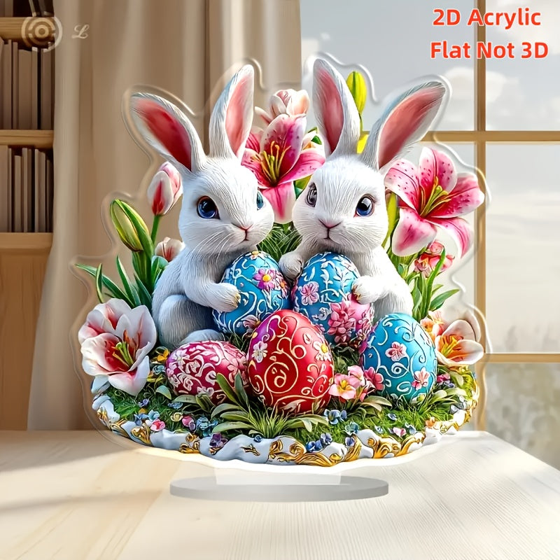 Acrylic Easter Bunny & Egg Decorative Sign