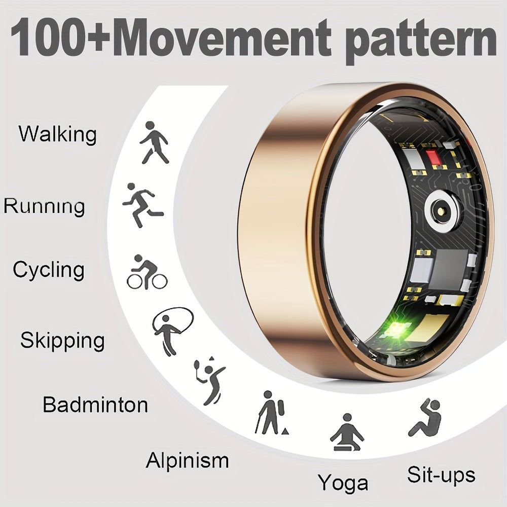 Smart Fitness Ring With Charging Case - Gold