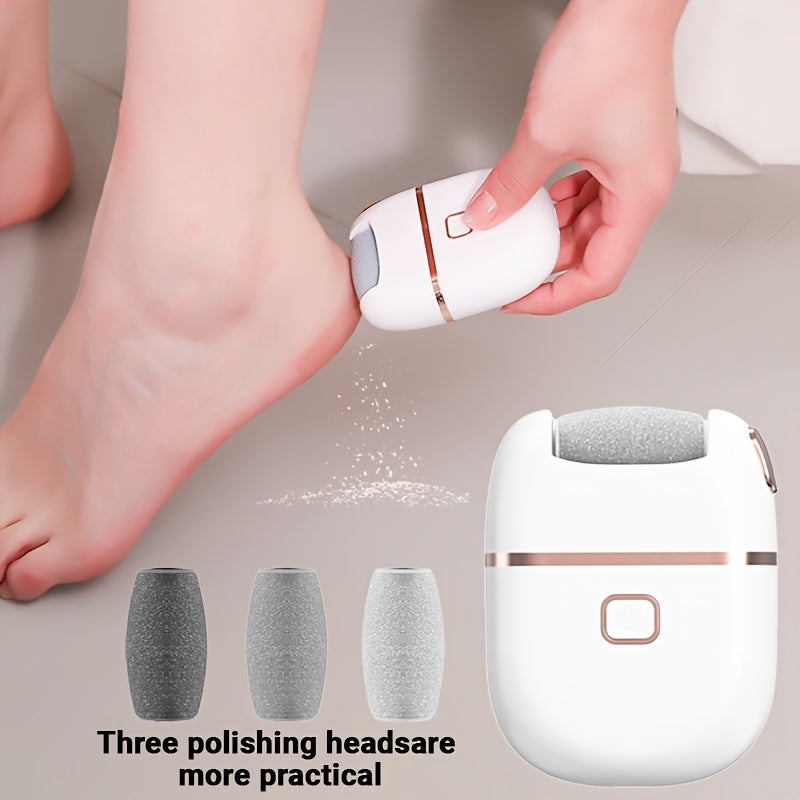 Usb Rechargeable Electric Foot File With 3 Heads