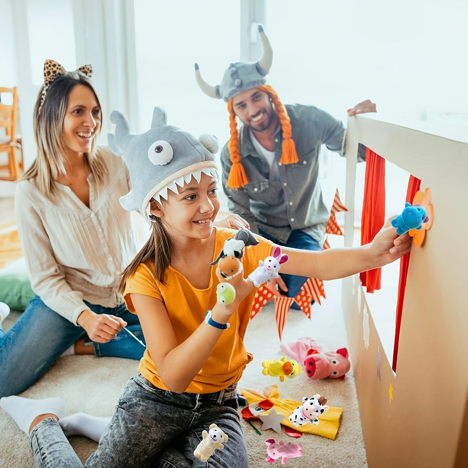 10pcs Mini Animal Finger Puppets Set for Kids