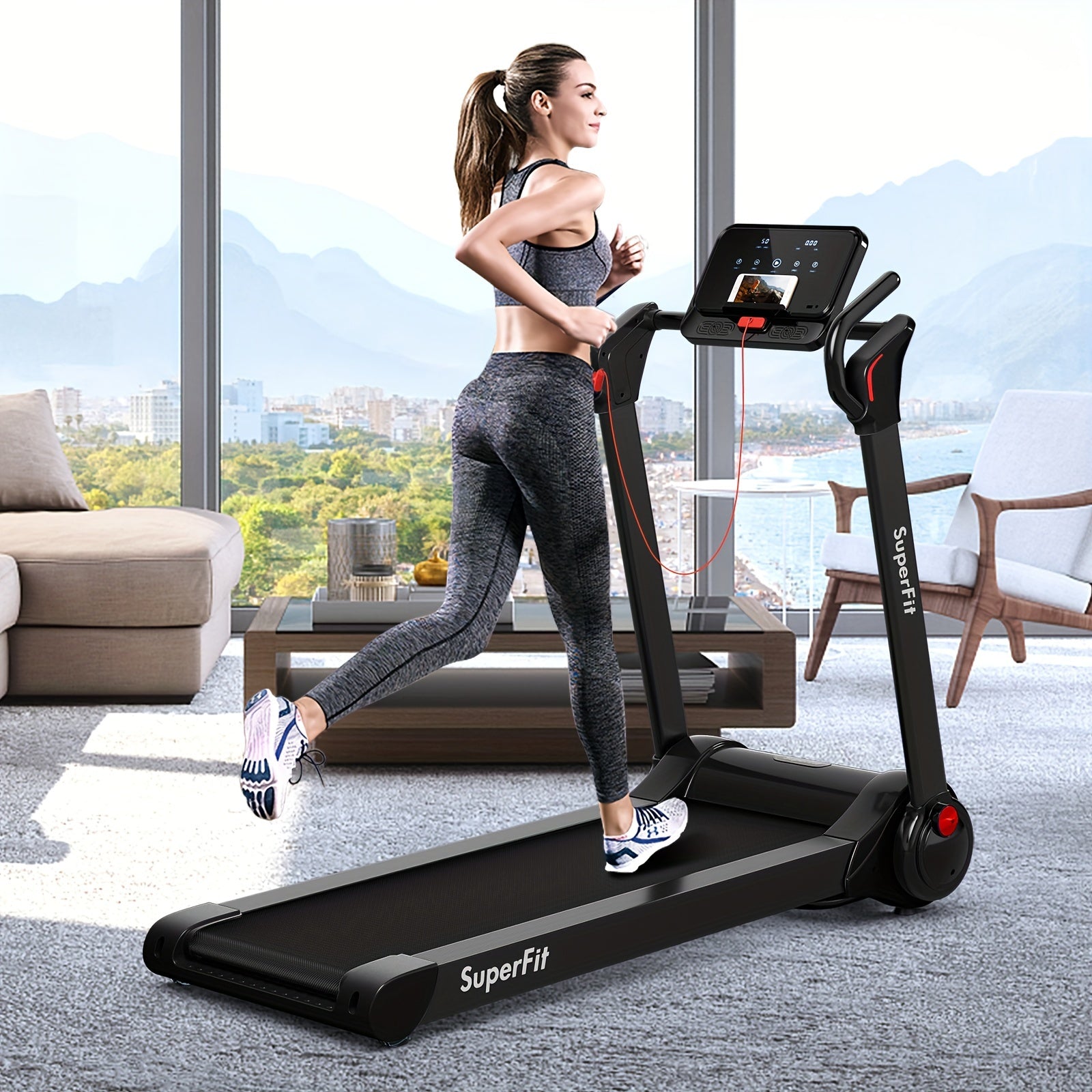 Folding Electric Treadmill 2.25Hp - Black