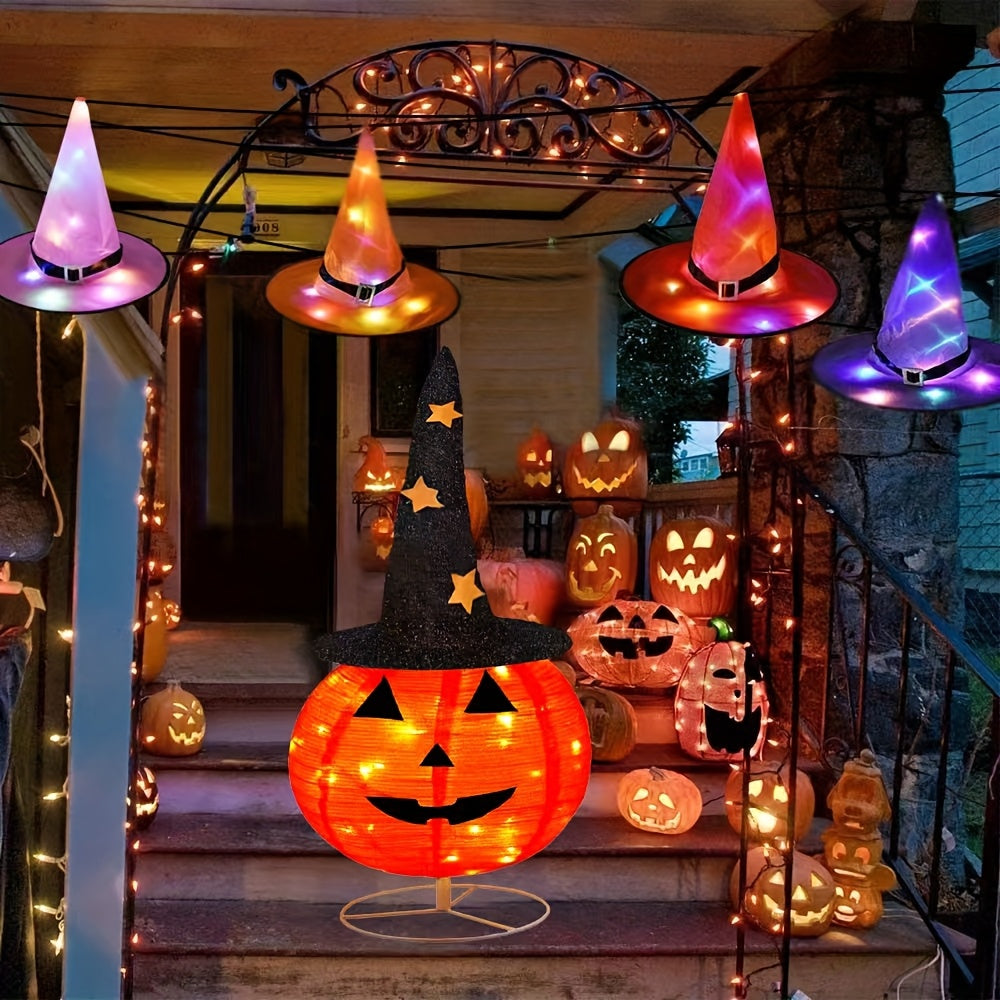 Halloween Foldable Pumpkin Light with Hat