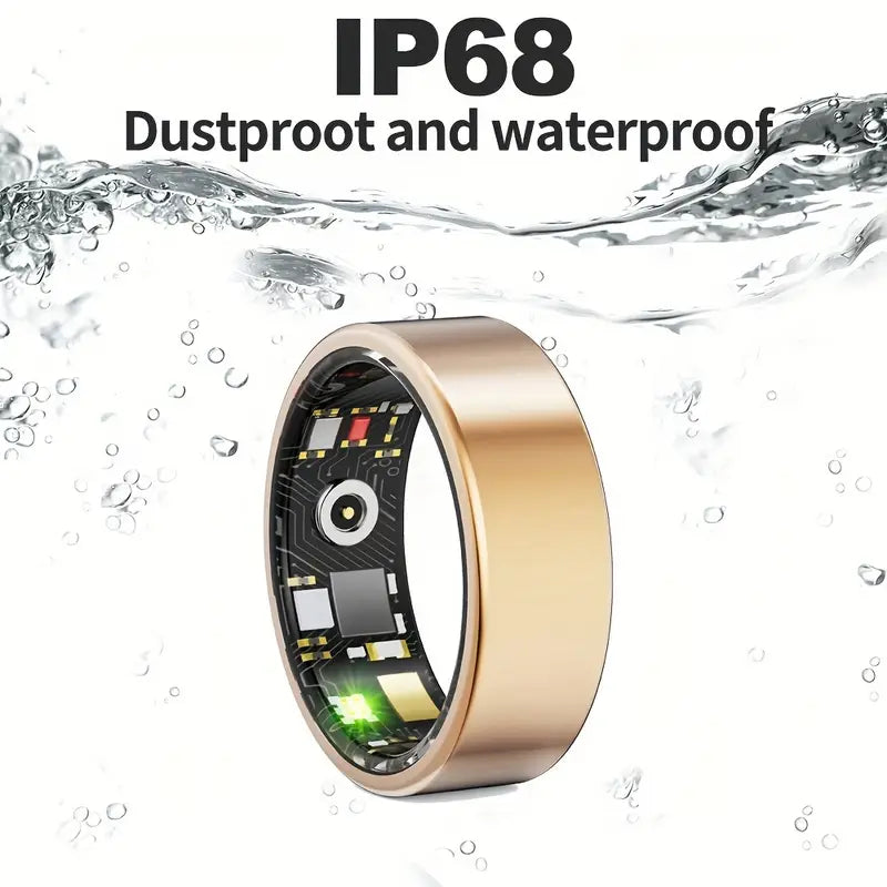 Smart Fitness Ring With Charging Case - Gold