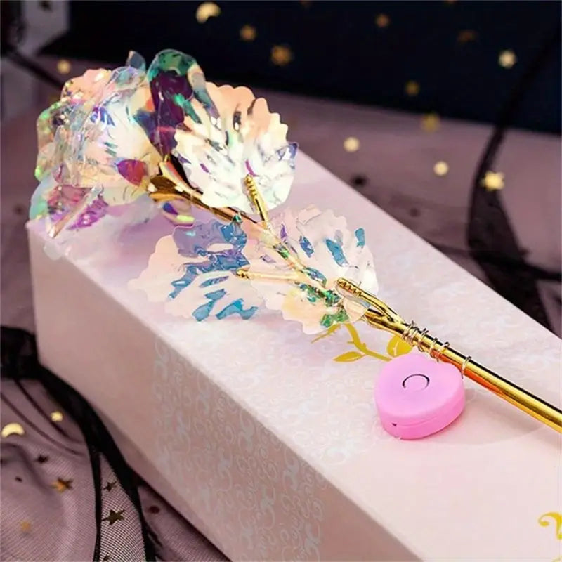 24K Colorful Gold Rose - Artificial Rainbow Flower
