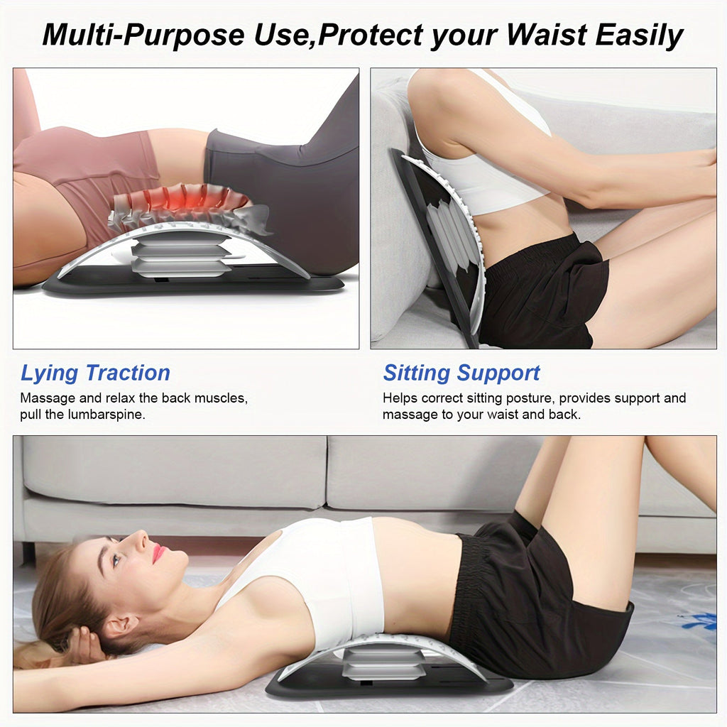 Back Stretcher & Massager - Relieve Sciatica & Fibromyalgia Pain(White)