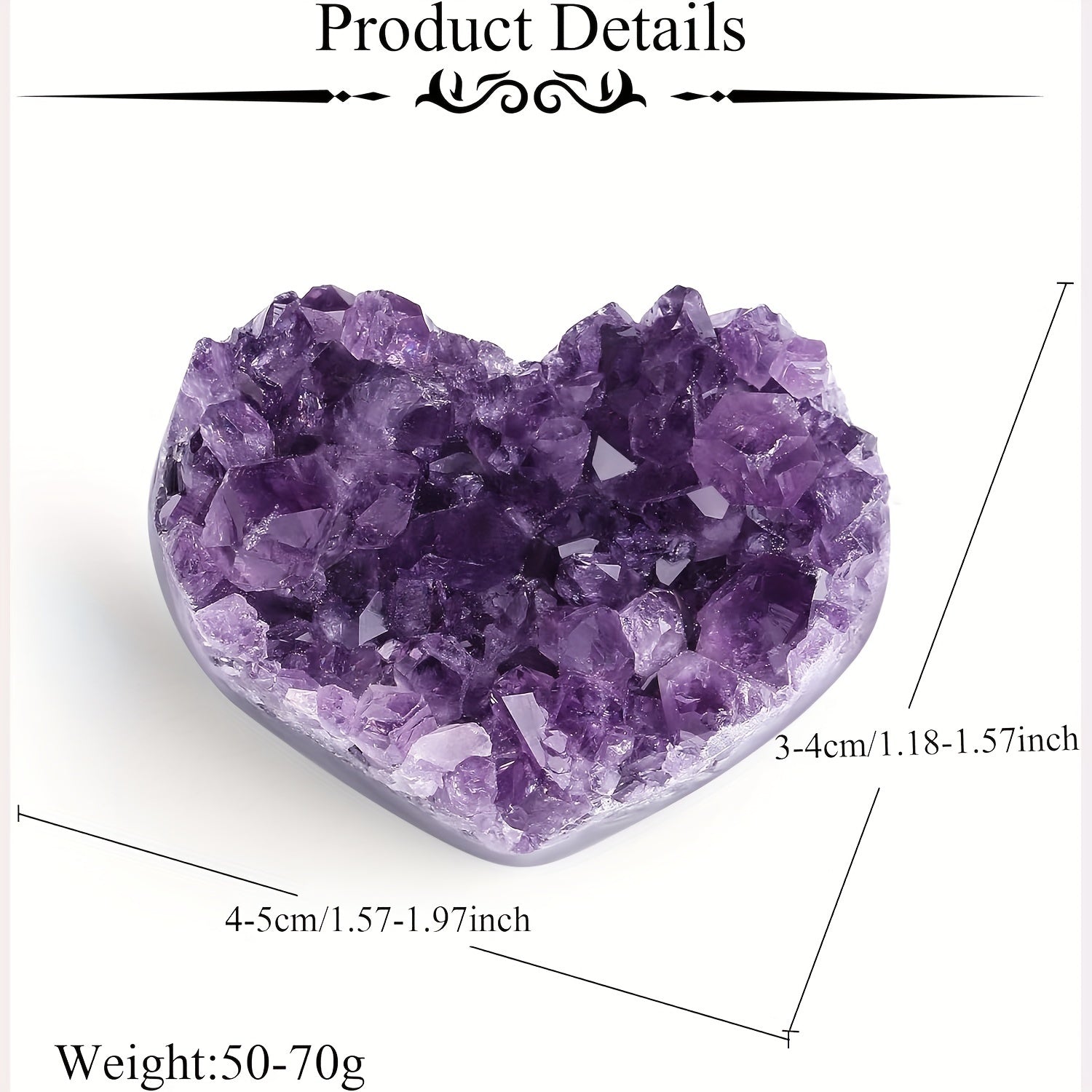 Amethyst Heart-Shaped Crystal Ornament For Home Decor & Gifts