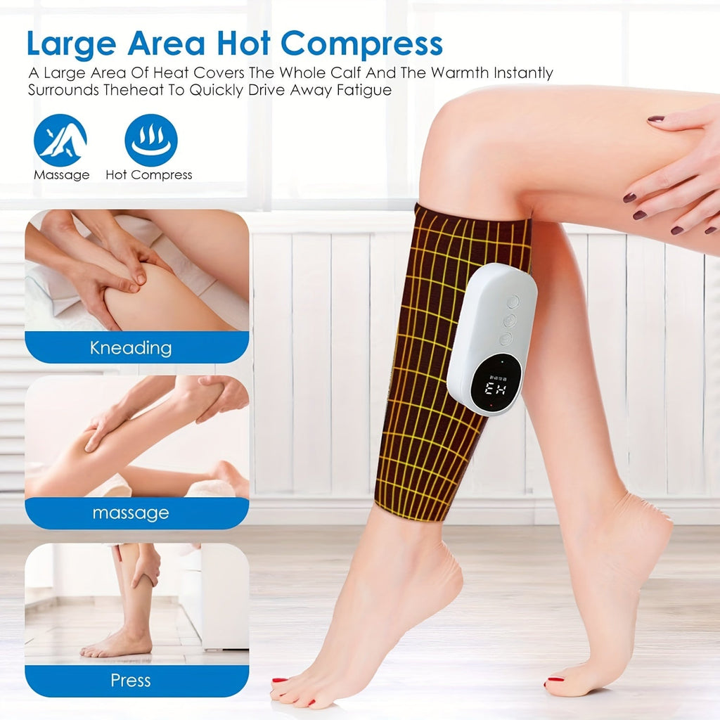 Luxurious Leg Massager With Heat, Compression, And Vibration(Black)
