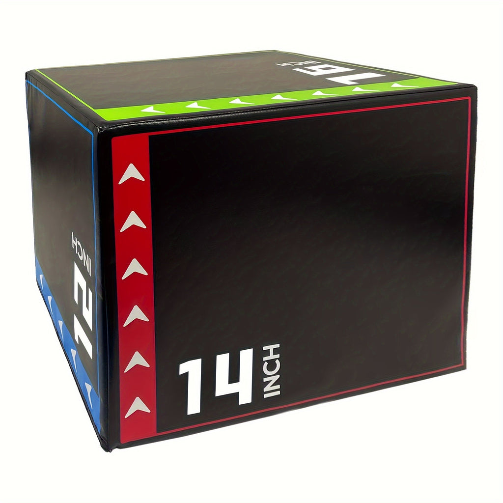 Versatile 3-In-1 Jump Box & Fitness Step(Black)