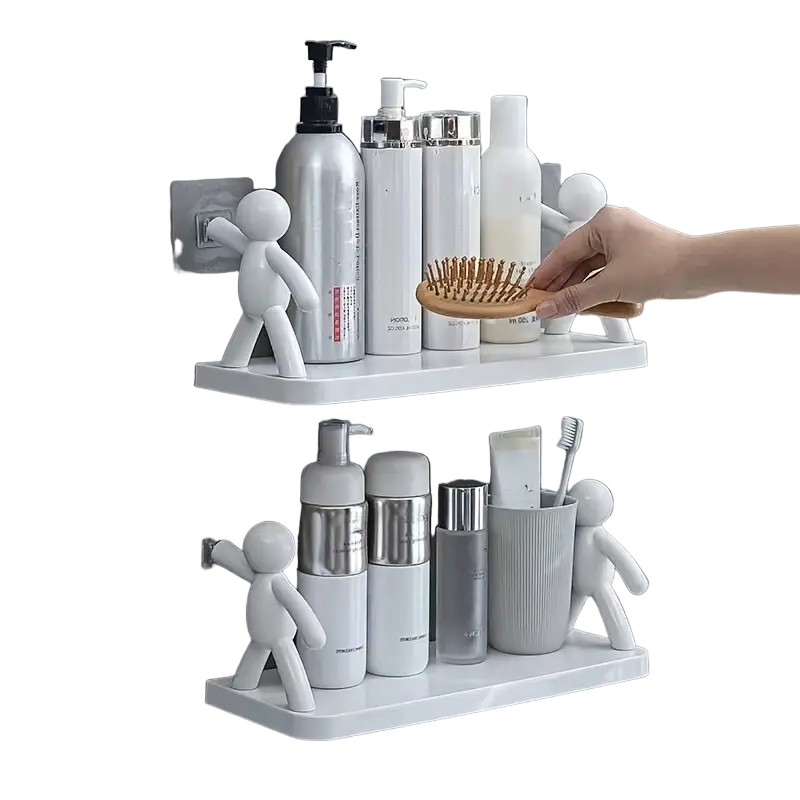 Pure Elegance: 2pcs White Floating Shelves for Your Bathroom Oasis