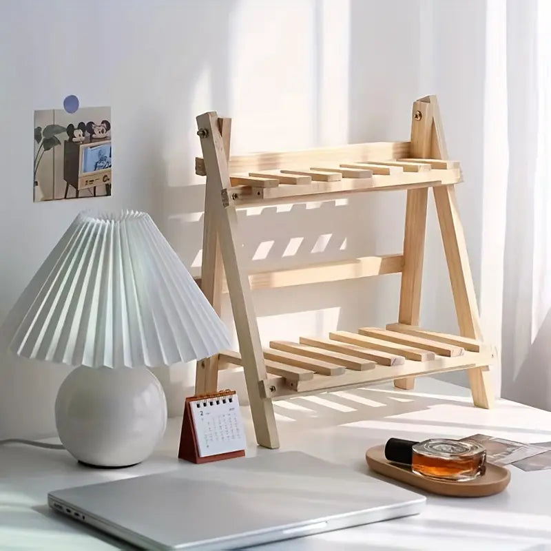 Clutter-Free and Chic: Wooden 2-Tiers Desktop Organizer Shelves