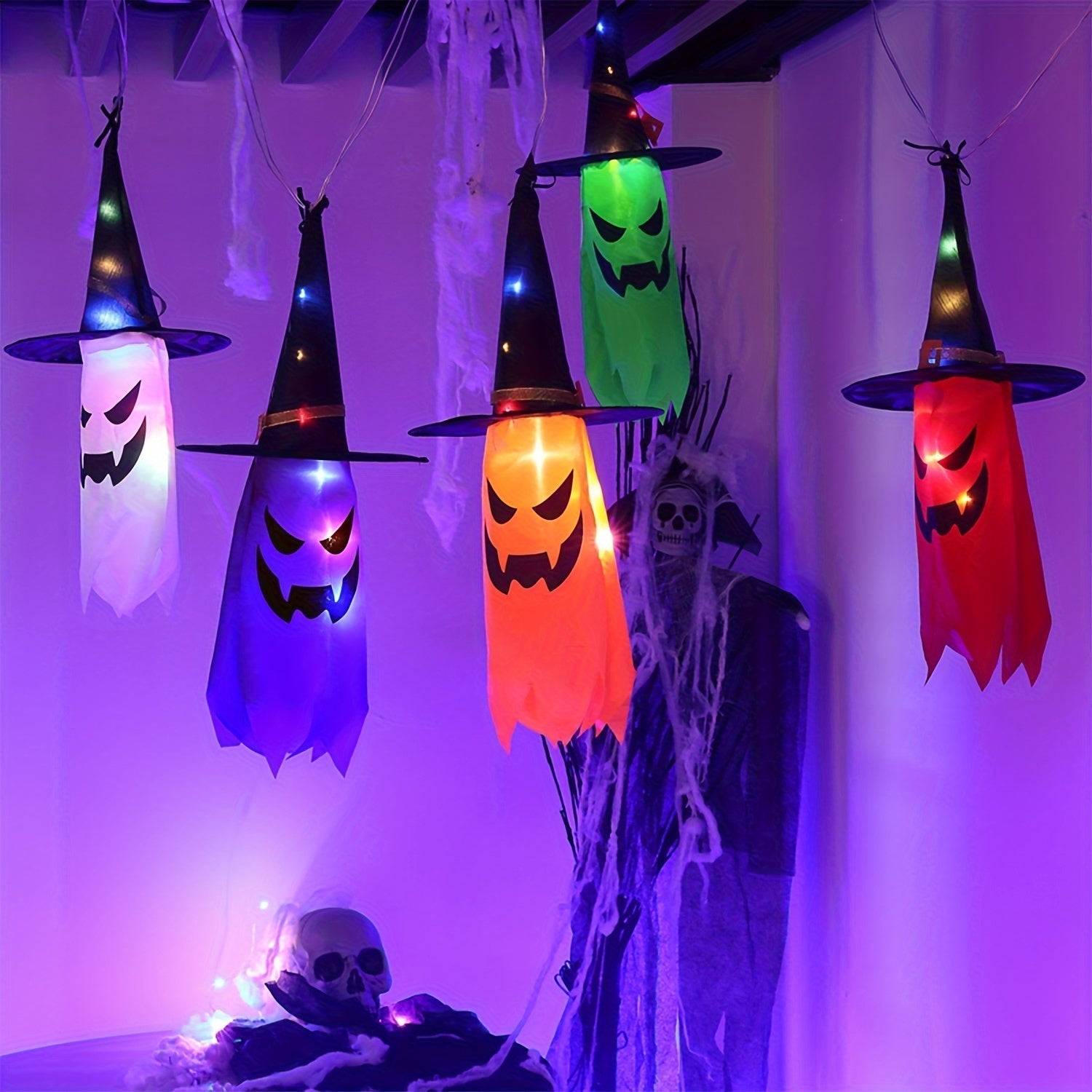 Halloween Ghost Witch Hat Lights 5-Pack LED