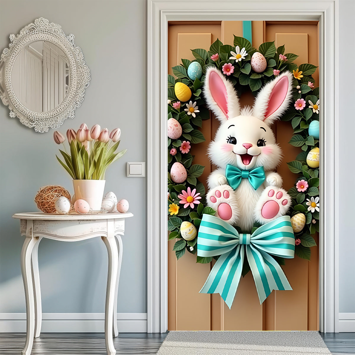 Easter Bunny Wreath Door Banner