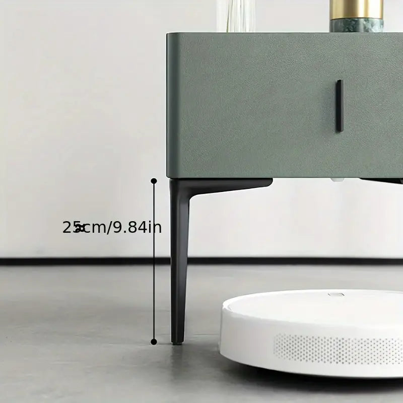 Black Metal Legs & Handles Bedside Table