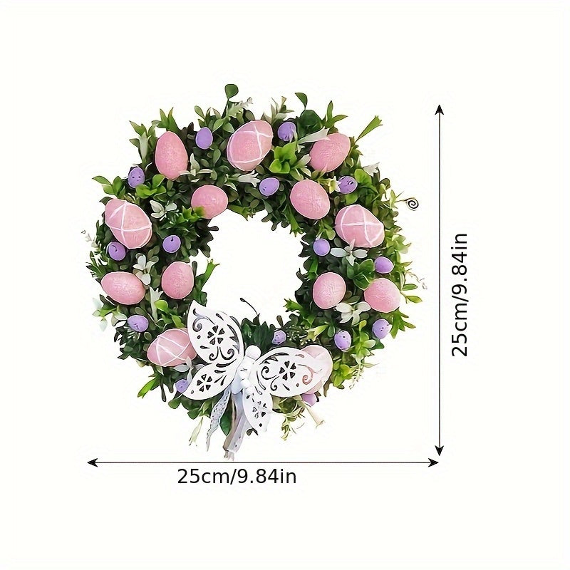 Pink & Green Garland Easter Wreath Door Decor