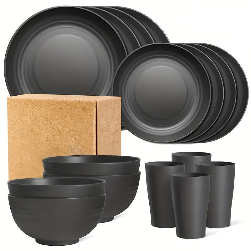 Unbreakable Tableware Set for Home & Camping (16pcs)