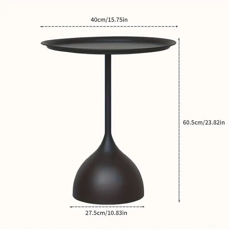 Casual Small Coffee Table for Living Room - Metal Pedestal Base