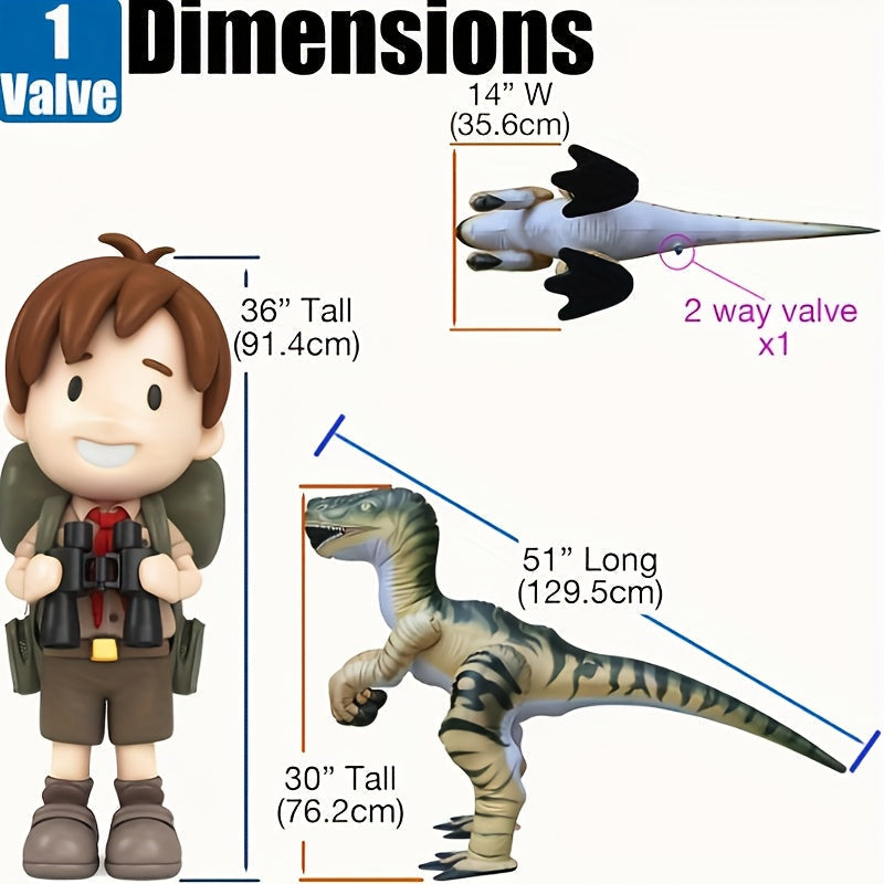 Inflatable Velociraptor Dinosaur Decoration
