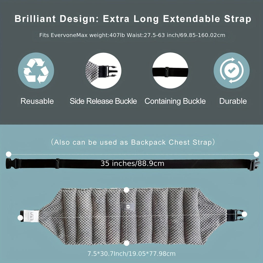 Microwavable Lower Back Heat Pack with Adjustable Strap