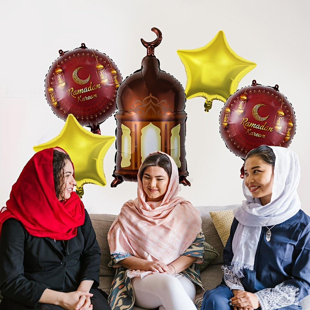 Ramadan & Eid Aluminum Foil Balloons Set - 5 Pack