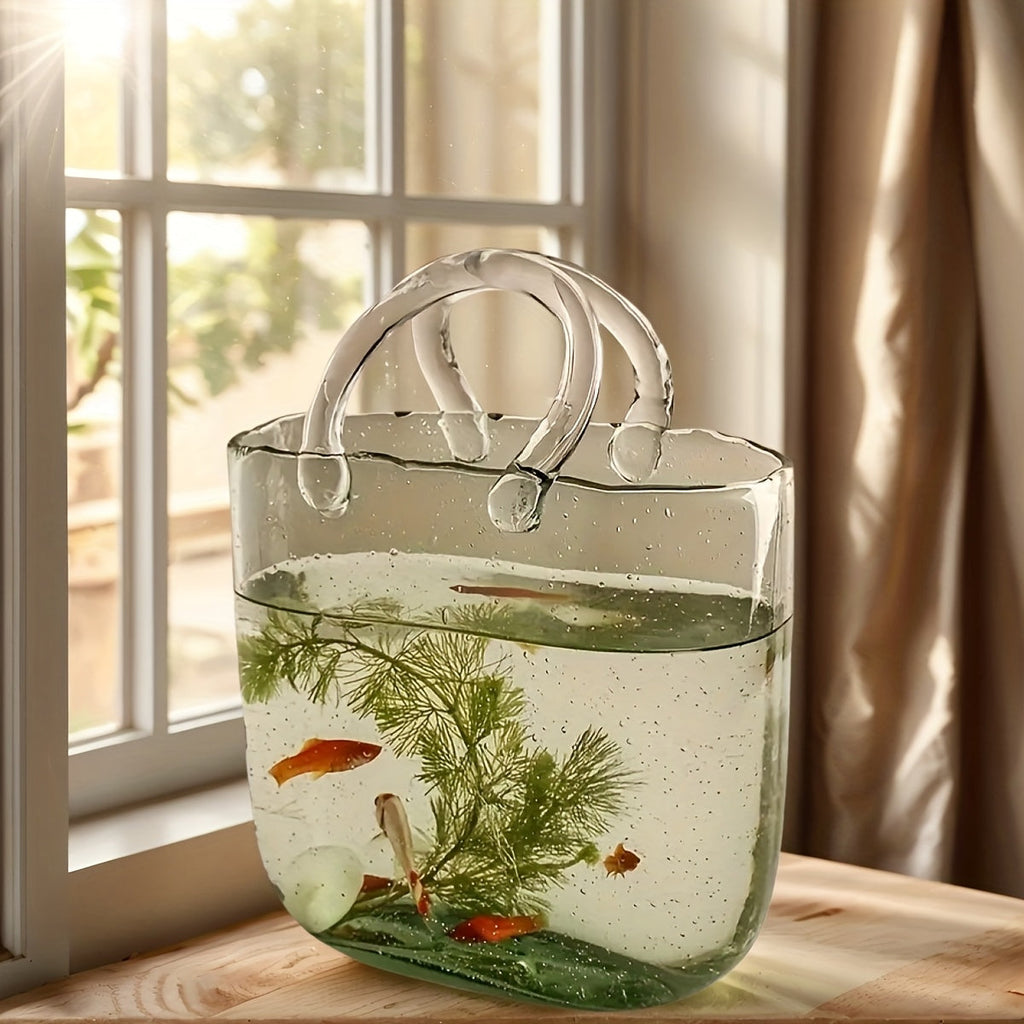 Nordic Style Handbag Glass Vase Fish Tank