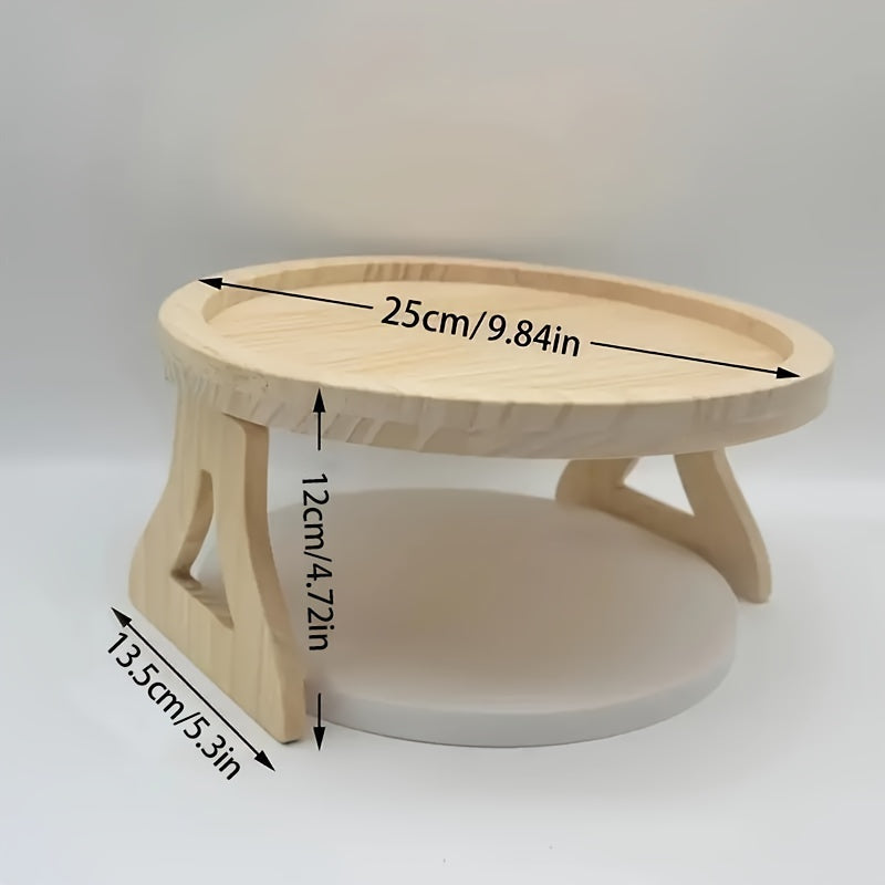 Foldable Wooden Sofa Armrest Tray Clip-On
