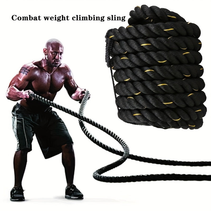 1Pc Combat Rope For Core Strength Training - 6M Physical Fitness Rope(Black)