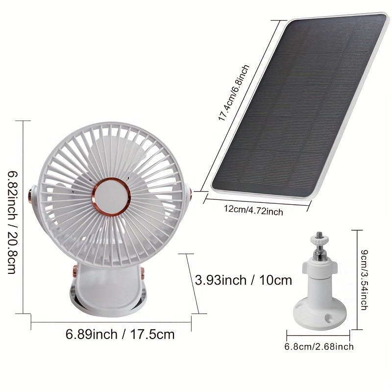 Solar Battery Camping Fan with Light Rechargeable