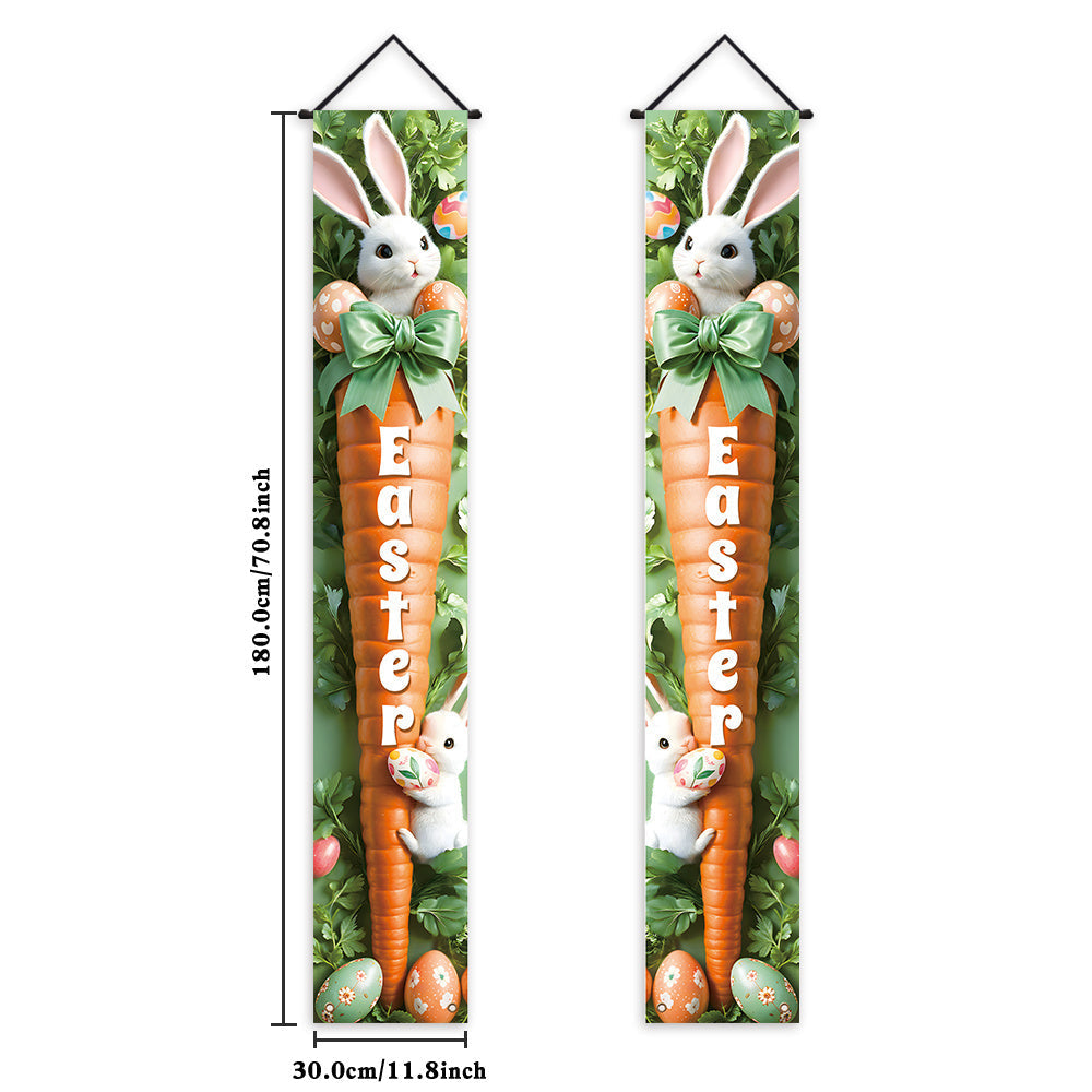 Easter Rabbit Door Banner Set for Entryway Decor