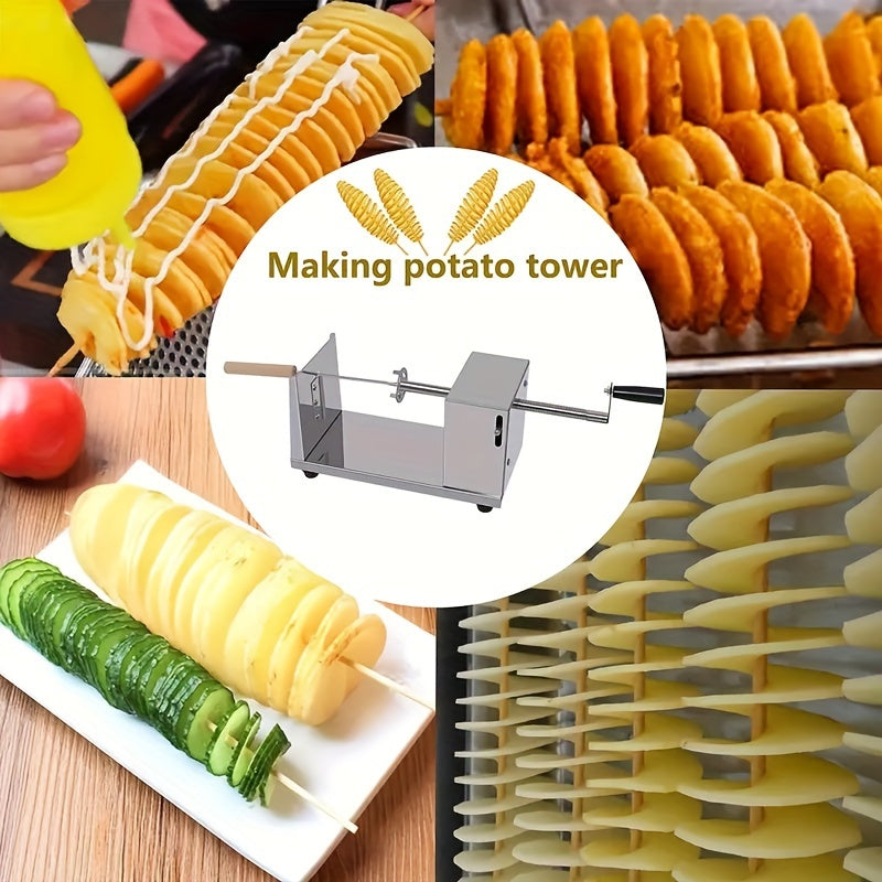 Potato Tower Slicer with Manual Stainless Steel