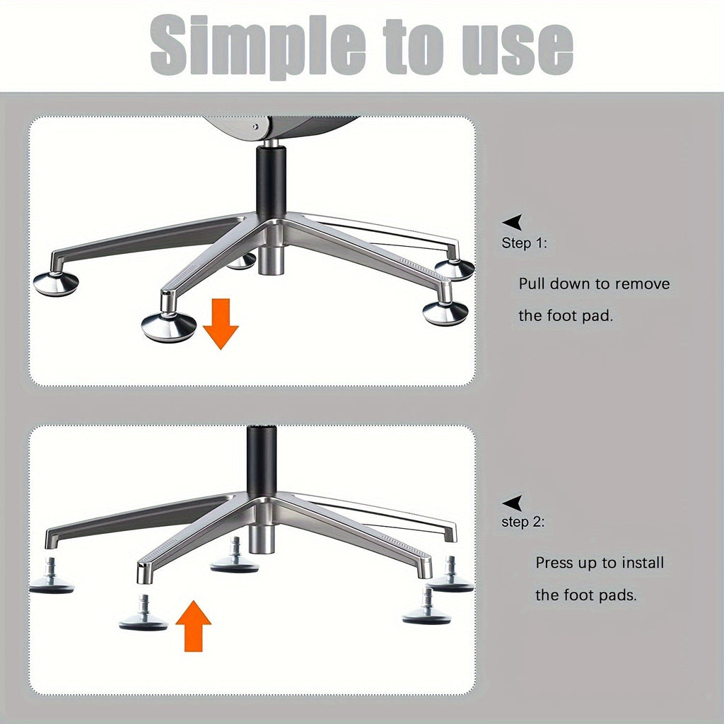 Office Chair Casters with Self-Adhesive Pads (6 pcs)
