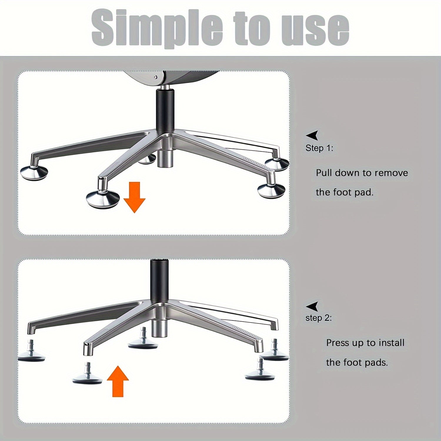 Office Chair Casters with Self-Adhesive Pads (6 pcs)