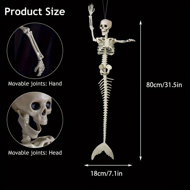 Mermaid Skeleton Decoration -  Nautical Theme Hanging Prop