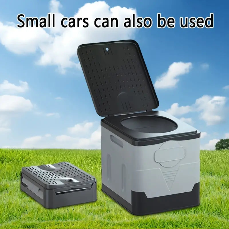 Portable Outdoor Toilet - Foldable and Movable (Grey)