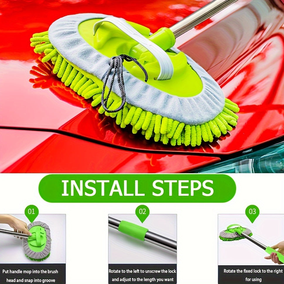 Long Handle Car Wash Brush Mop Kit