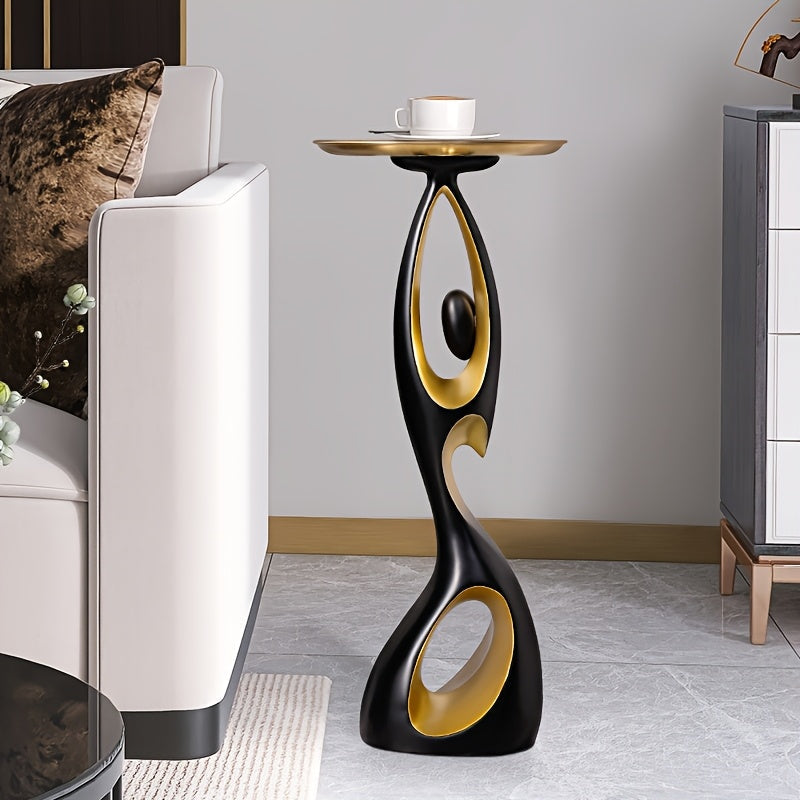 Resin Abstract Floor Sculpture with Tray