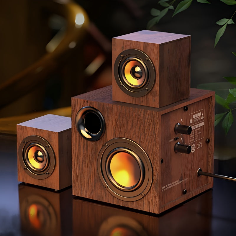 3-in-1 Wooden Computer Speaker System High Sound