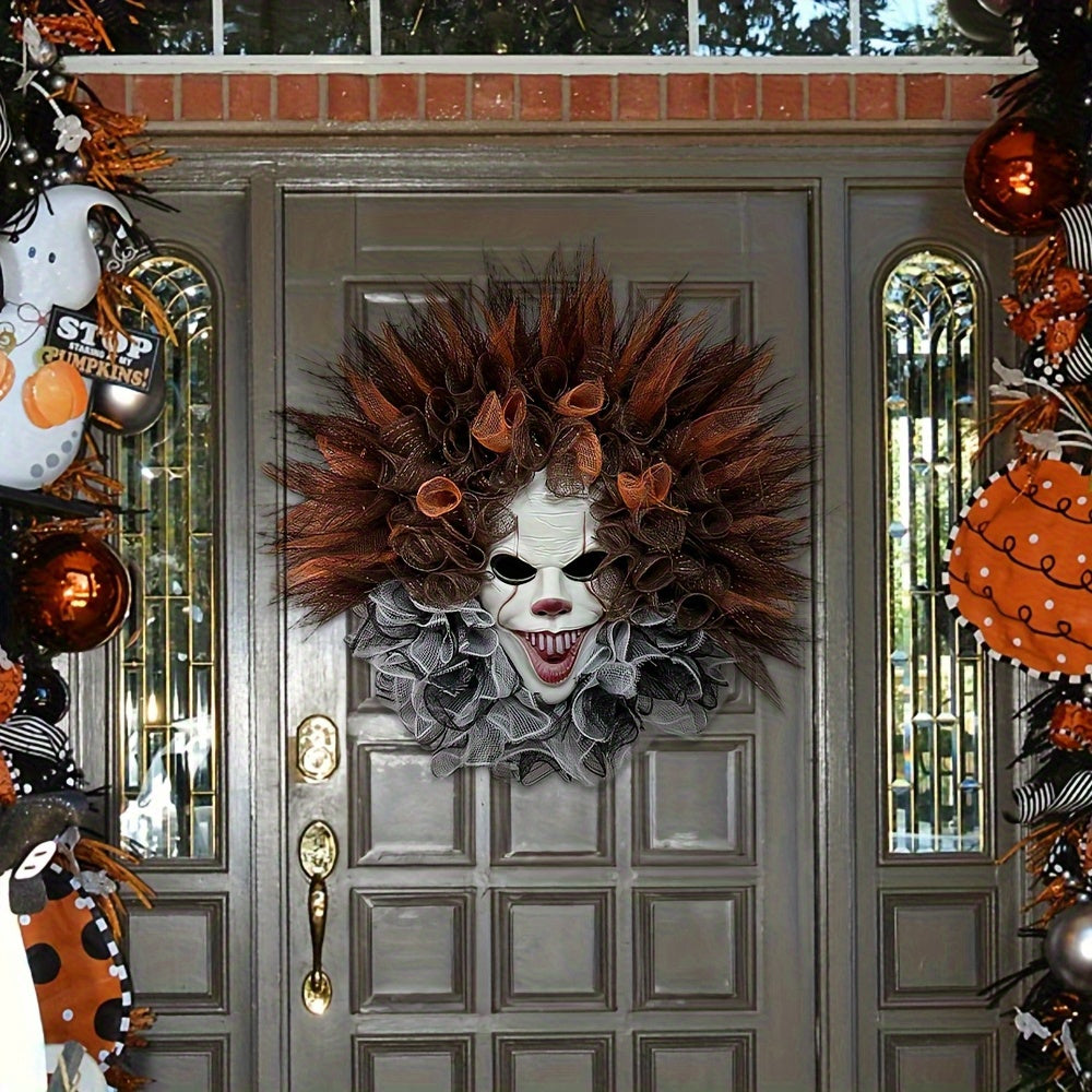 Halloween Wreath Jack-O'-Lantern Bat Door Hanging