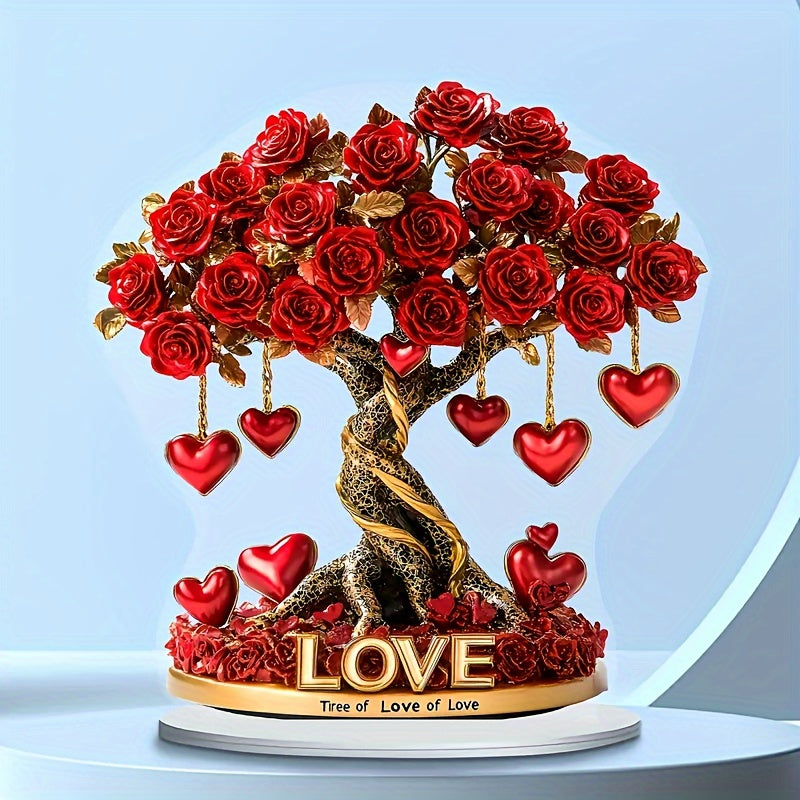 2D Crystal Heart "Tree Of Love" Acrylic Decor